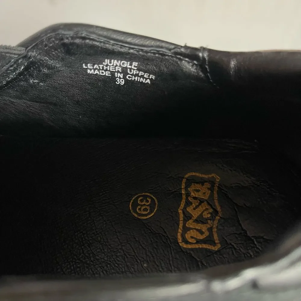 ASH Jungle Black Leather Platform Sneaker Sz 39/8